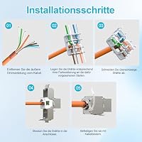 24 Port CAT7 Patchpanel, 10Gbps/600MHz, mit 24 Cat7 Keystone Module, 19 Zoll Patchpanel Verteilerfeld, Rackeinbau RJ45 LAN Netzwerk Verlegekabel Kompatibel mit Mehreren Modulen – Ansicht 6