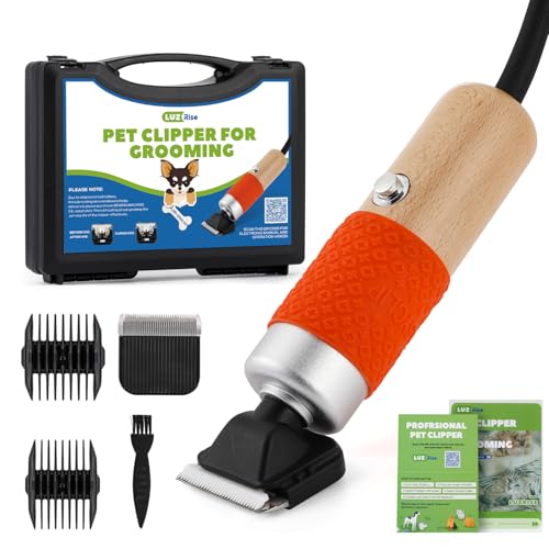Luzrise 200W Pet Grooming Clippers for Thick Heavy Coats, Low Noise< 50db