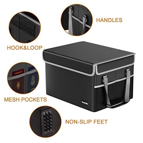 Docsafe File Box Fireproof File Storage Organizer Box With Lid,Collapsible Document Storage Filing Box For Hanging Letter/Legal Folder,Portable Home Office Safe Box Bin Cabinet With Handle,Black #TOP5