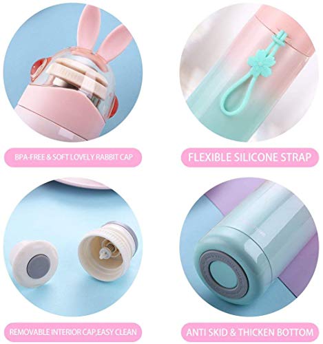 Cute Rabbit Kids Insulation Bottle-Stainless Steel Thermoses,Leak-Proof Travel Coffee Mug,Durable Tumbler For Baby Hot Water 12 Ounce #TOP4