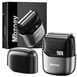 Mbzoey Mini Electric Razor for Men: Foil Shavers for Men - IPX7 Waterproof Cordless Razor with LED Display & Fast Charge - Micro-Comb Technology & Precision Blades - Slate Gray