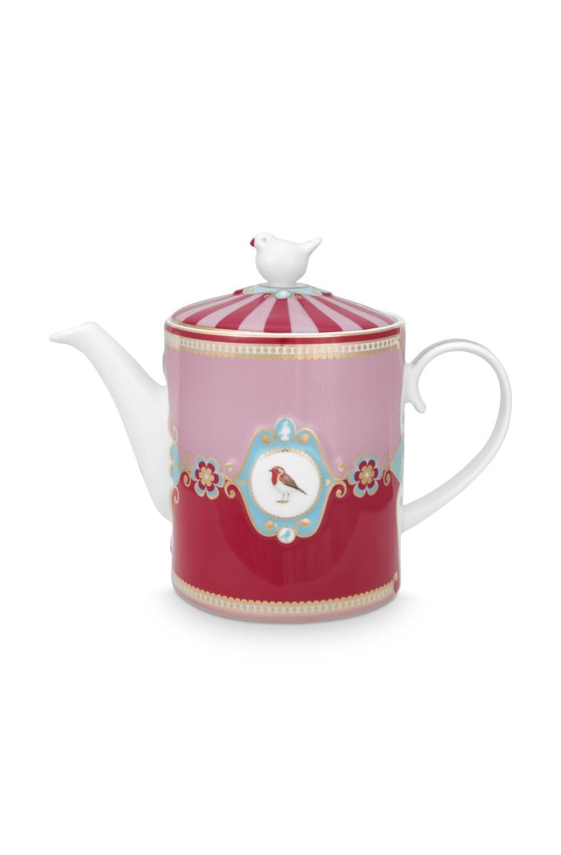 Pip Studio Love Birds Medallion Teekanne rot/pink 1,3l