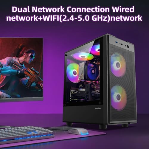 Image of Prebuilt Gaming PC Desktop,Intel Core i5 Business Office Tower Computers PC | RX560 4G Graphics Card, 16GB RAM and 512GB SSD, WiFi, Win11 Home, Suitable for Study,transaction,Entertainment,Gaming, etc.