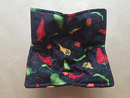Chili Pepper Microwave Bowl Cozy Southwestern Reversible Microwaveable Potholder Hot Pepper Handmade Bowl Buddy Kitchen Linens Baker Chef Teacher Gifts Spicy Food Lover Gift Under 10 #TOP1