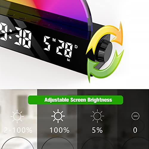 Pretty Kaurv Sunrise Alarm Clock with FM Radio USB Rechargeable Wake Up Light with Sunrise Simulation Dimmable Bedside Lamp Smart Sun Light Alarm Nature Sounds Snooze Temperature Display(colour)