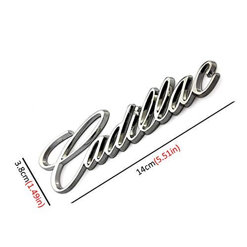2pcs 3D for Cadillac Emblem,Car Side Rear Fender Trunk Emblem, Metal Labeling for Escalade ATS SRX XTS CTS XT5 XLR,etc (Silver)