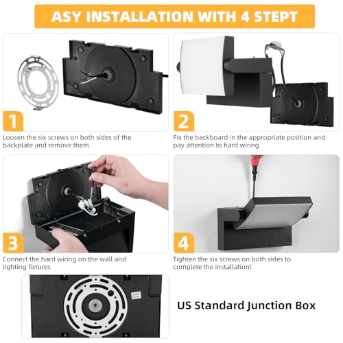 GXXG 3 Pack Outdoor LED Wall Lights 40W Black Flood Lights 350°Rotation Exterior Lighting Fixture Commercial Security 3000K Waterporof for Barn Yard Garage Building Area Backyard by GXXG - Image 7