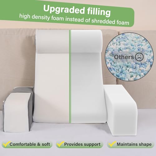 Vekkia Almofadas de leitura para sentar na cama adulto, travesseiro de costas para sentar, cadeira d