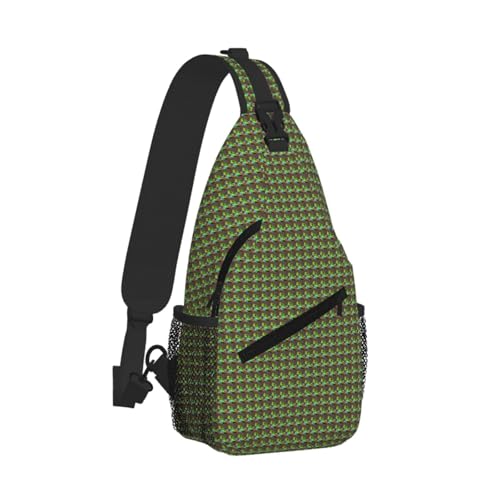 Bolsa cruzada en el pecho con estampado de ranas ligera elegante 2