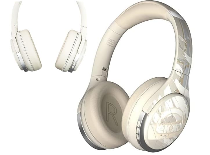 Balaji Communication Wireless Over-Ear Headphones with Advanced ANC, Ultra-Low 40ms Latency, Up to 90 Hours Battery Life, Bluetooth Headset with Built-in Mic, Max Bass (White)