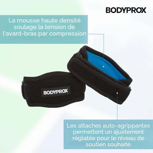 Bodyprox Lot de 2 coudières pour soulager la douleur du coude tennis et du golfeur – vue 2