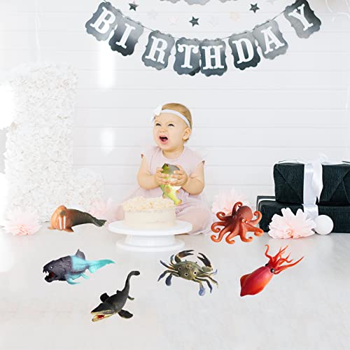 Scahow 7Pcs Squishy Ocean Animal Toys, Tpr Smelless Stretch Toys, Rubber Sea Animal Figures For Kids, Cake Topper Bath Toy Squishy Toy #TOP6