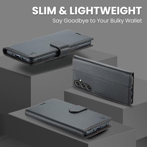 FLIPALM Wallet Case for Samsung Galaxy A16 5G, RFID Blocking Credit Card Holder, PU Leather Folio Flip Kickstand Protective Shockproof Cover for Galaxy A16 (Black) by FLIPALM - Used condition - Image 6