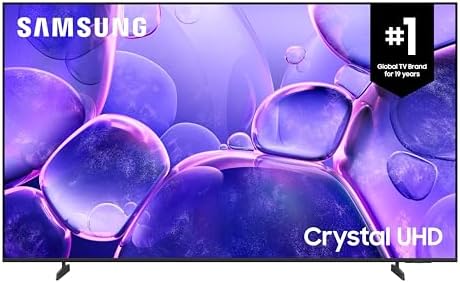 SAMSUNG 50-Inch U8000 Crystal UHD 4k Smart TV, Crystal Processor 4K, HDR, Titan Grey Metal Stream Design, Q-Symphony, Gaming Hub, 3 HDMI - [UN50U8000FFXZC] [Canada] (2025)