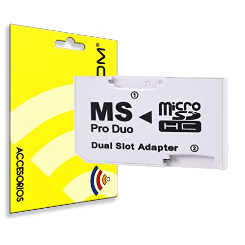 actecom® Adaptador Doble Tarjetas Micro SD/MICROSD A PSP Memory Stick Pro Duo Adaptador Dual Micro SD SDHC A Memory Stick Pro Duo PSP MicroSD