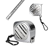 New 25FT Stainless Steel Measuring Tape, Retractable Measuring Tape, Tape Measure with Double-Sided Scale for Household Agricultural Industrial Woodworking