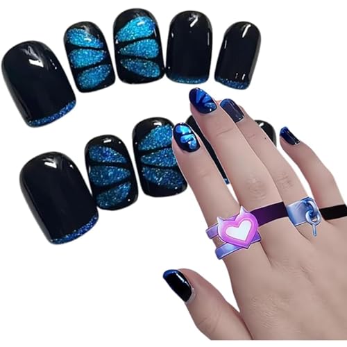 LNDLWXLヴァロラント クローヴ コスプレ ネイルチップ つけ爪 10枚入り グッズ マニキュア ショート ネイルデザイン ネイルデコ おしゃれ コスプレ小物 (S)