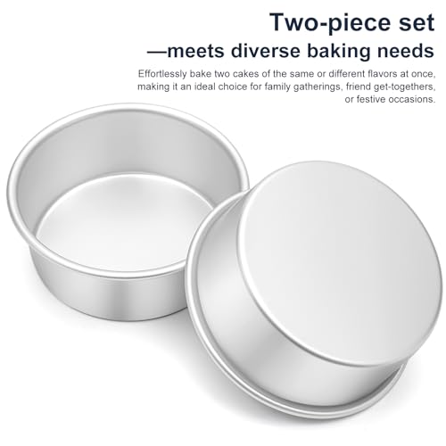 CHLEUI Ronde bakvorm Ø 23 cm, 2 stuks, geanodiseerde aluminium taartpan, geschikt voor oven en luchtfrituurpan, zilver - Afbeelding 5