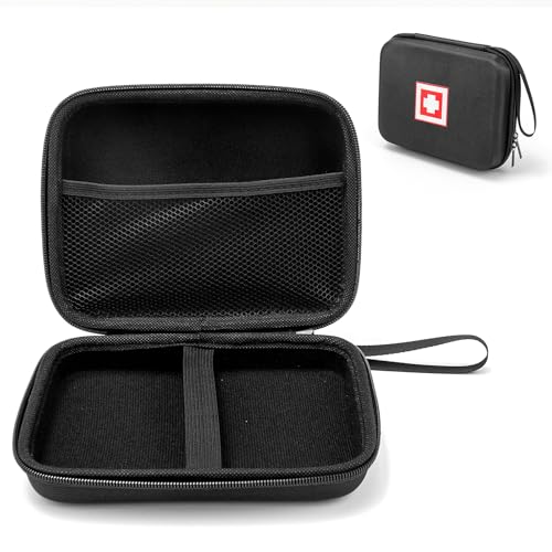 Protective Carrying Case for Portable Nebulizer, Travel Medical Bag with Hard Shell for Inhaler Spacer, Masks, Asthma Accessories Emergency Medicine Storage Bag for Kids and Adults (Black)