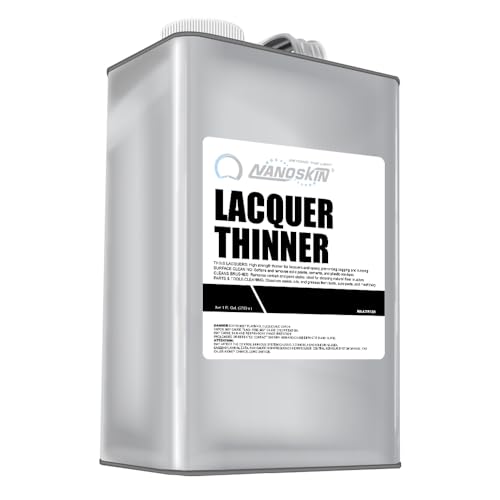 Nanoskin LACQUER THINNER 1 Gallon - Professional Strength, General Purpose, Medium-Dry Lacquer Thinner | Thins Clear and Pigmented Lacquers and Epoxies | Cleans Sprayers, Tools, Brushes and Equipment