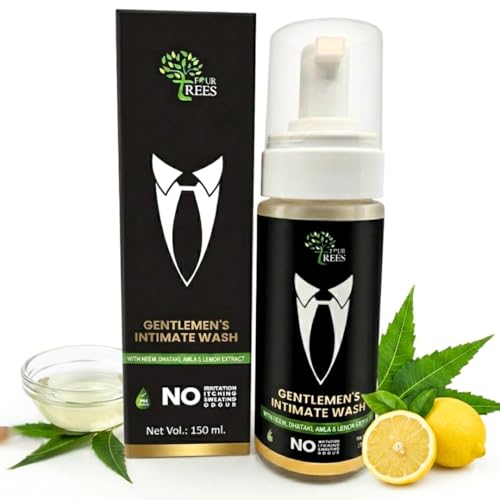 Four Trees Gentle Men Intimate Wash 150ml | Foaming Wash | No Itching | No Sweating | No Odour | No Irritation | pH Balance