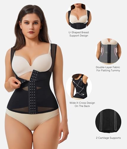 Image of Nebility Waist Trainer for Women Corset Shapewear Tummy Control | Body Shaper Vest Waist Cincher Shapewear