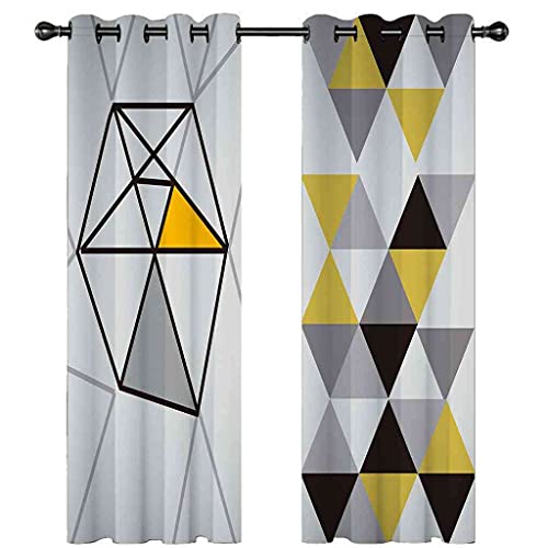 Rideau occultant à oeillets polyester jaune 264x160 cm
