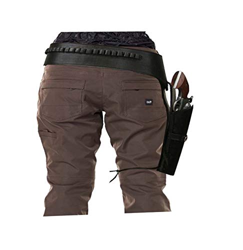 vsdfvsdfv Men's Right Hand Plain Leather Western Gun Belt and Holster .44/.45 Cal (Black, 44")