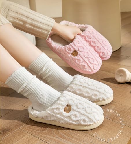 Winter Bear Slippers for Women Fuzzy Memory Foam Slip-on Bedroom Slipper Cute Fluffy Indoor House Shoes Slippers 20252