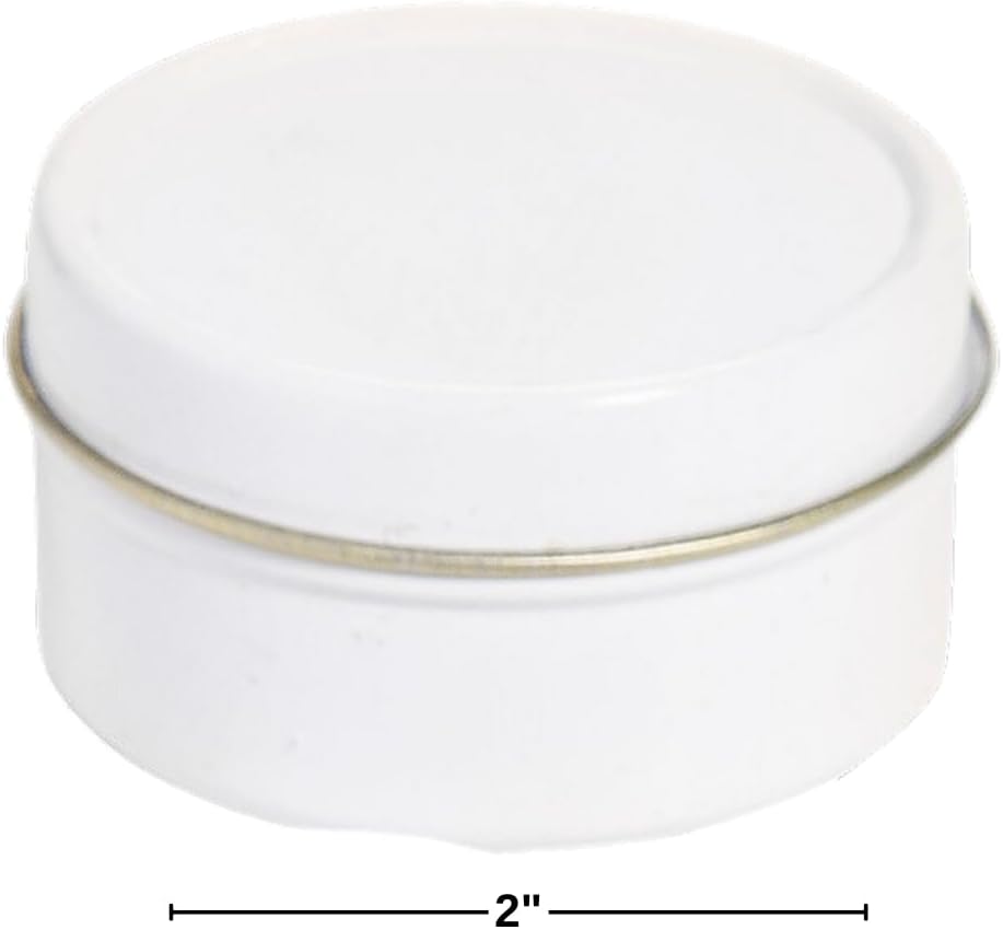 White Votive Candles in Metal Tin - 12 Pieces