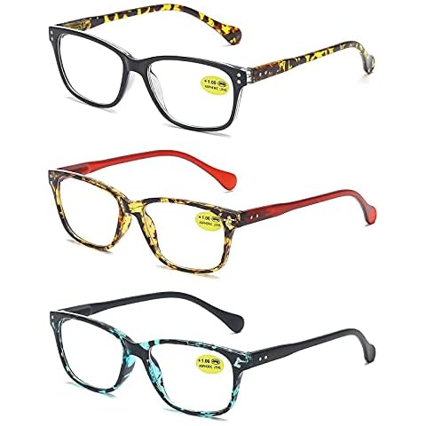 KoKoBin 3 Pack Blue Light-Blocking Reading Glasses with Spring Hinge Retro Fashion Lightweight Reader for Men and Women+1.5 Cover
