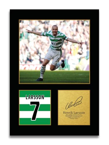 Image of HWC Trading Henrik Larsson Celtic Gifts Printed Signed Autograph Picture for Football Fans and Supporters (ID-004798) - A4 Print Only