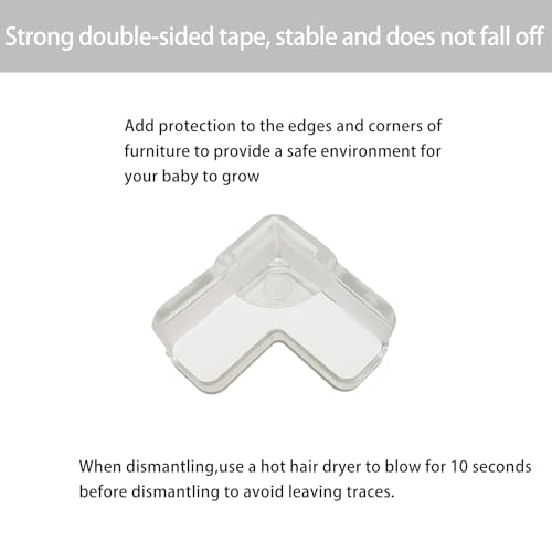 Image of Baby proofing Corner Guards L (12pcs) - Clear Table Corner Protectors and Bumpers for Complete Corner & Edge Safety!