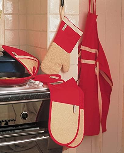 Le Creuset 4-Layered Textile Double Oven Gloves, Stain Resistant, Red