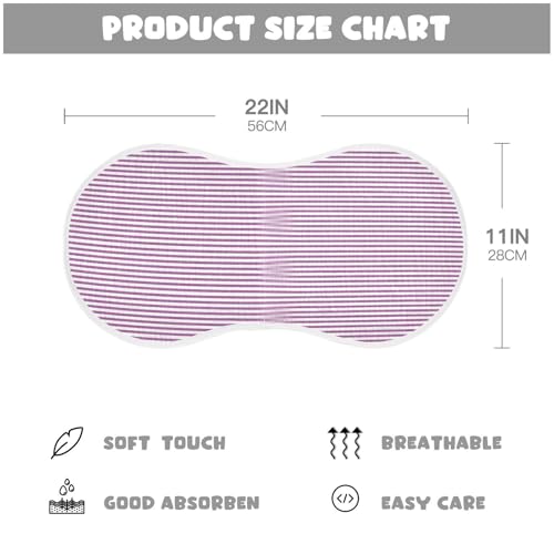Muslin Baby Burp Cloths, Violet White Stripes Cotton Soft Burp Cloths for Newborns​​, Extra Absorbent Burp Cloths 1-Pack​​, 22 x 11 Inch4