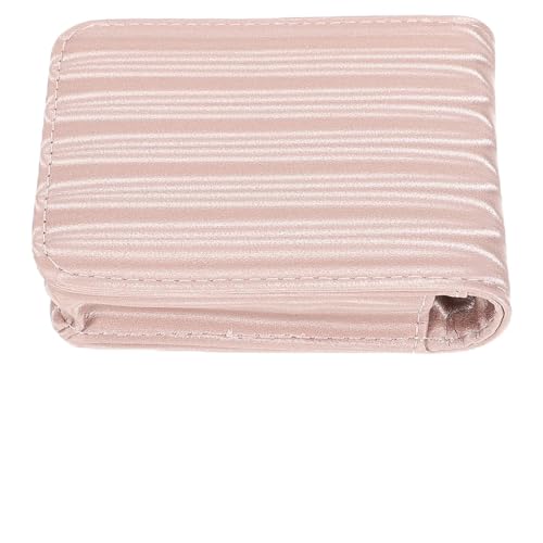 ibasenice Mini Portarossetto Rosa con Specchio Integrato Custodia Cosmetica Compatta per Trucco da Viaggio Borsa Piccola Pratica per per Esterni e Ufficio