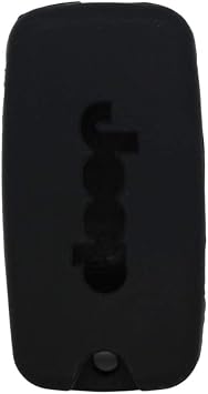 Silicone Cover Protector Case Holder Skin Jacket Compatible with JEEP Renegade 4 Button Flip Remote Key Fob CV4757 Black