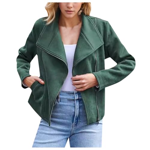 Veste moto femme en cuir suédé pour vos sorties décontractées