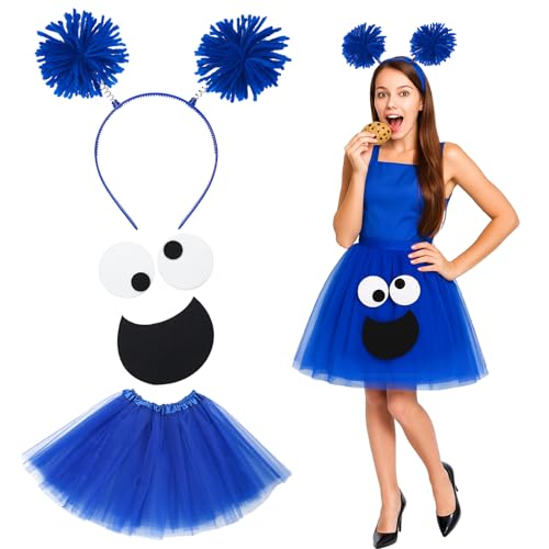 Halfchet 4 Pcs Halloween Cookie Costume Accessories for Women Monsters