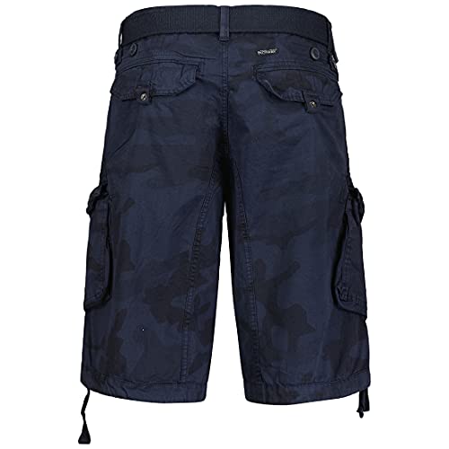 Geographical Norway Cargo Shorts Pantalon Court Bermuda avec Ceinture Short Hunter dans Bundle avec UD Bandana - Marine, M – vue 2