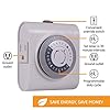 GE Mechanical Grounded Outlet Timer, Dual Plugs with 3 Prongs, 24 Hour Cycle, Indoor Use for Lights, Lamps, Fans, Appliances, Christmas Tree, 2 Pack, 46211