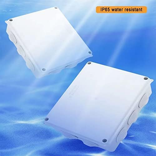 Electrical Junction Box,Toolzia Ip65 Waterproof Junction Box Pvc Plastic Adaptable Outdoor Electrical Junction Box Waterproof Project Box for Electronic Cable (255*200*80 mm/White)