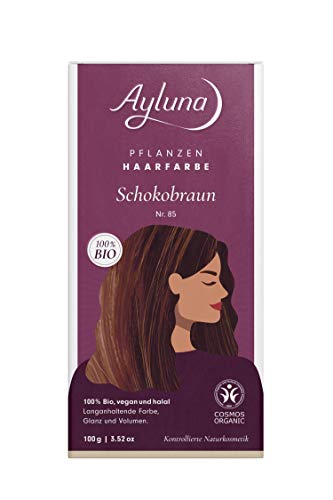 Colorante vegetal 85 castaño choco Ayluna para cuero cabelludo sensible