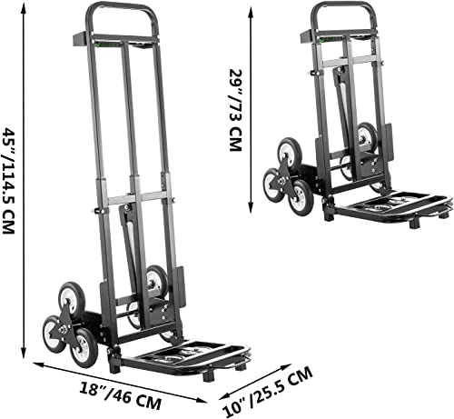 Vevor Stair Climbing Cart 460Lbs Capacity, Stair Climber Hand Truck With Adjustable Handle, Portable Folding Trolley With 8 Wheels, All Terrain Heavy Duty Dolly Cart For Stairs #TOP6