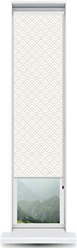 Windowpix ShadePix Blackout Roller Window Shade Custom 12 x 54 Peaks Modern White Beige