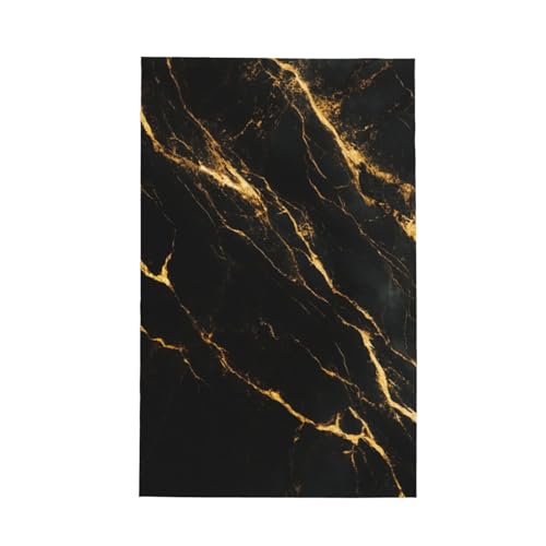 Zsuugj Toallas de microfibra de mármol negro y dorado para cocina, de secado rápido, paño de cocina para cocina, secado rápido, 40.6 x 66.0 cm