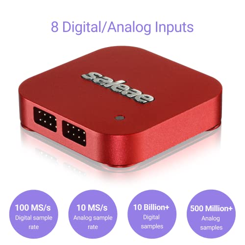 Logic 8 (Red) - Saleae 8-Channel Logic Analyzer - Compatible With Windows, Mac, Or Linux - Easy To Use, Ultra-Portable, Saves Time & Frustration #TOP1