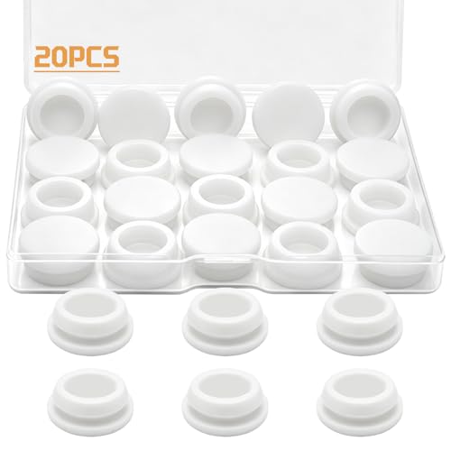Image of 20PCS 16mm White Hole Plugs, 5 /8inch Silicone Plugs Screw Hole Plugs DD044-16W