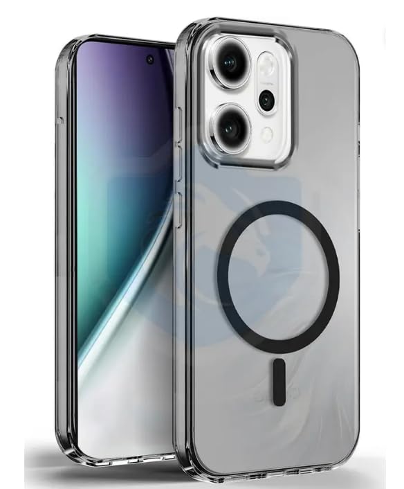 Back Case Cover Compatible for Oppo Reno 14 Pro 5G Case, Hard Case with Mag-Safe Wireless Charging, PC + TPU Hybrid Technology,Shockproof Bumper, Raised Camera Protection (Black)