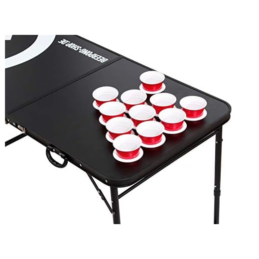 Audio Cup Hole Black Line Table – Beer Pong bord inkl. 6 bollar, regler & kopphållare (50 Red Beer Cups)